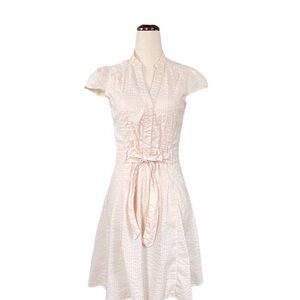 H&M Cream Midi Dress with Tie Waist